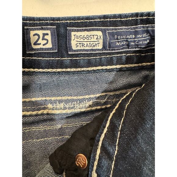 Miss Me Flap Pocket Embellished JE568T2X Low Rise Dark Wash Jeans Size 25 - Picture 5 of 7
